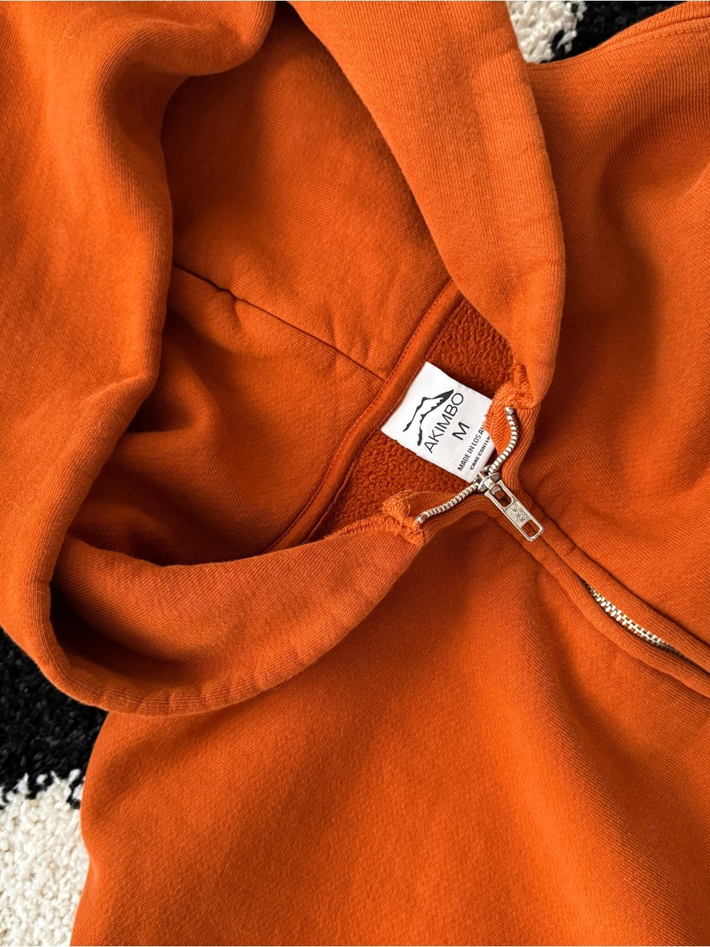Akimbo Burnt Orange Zip up hoodie - Picture 2 of 4